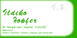 ildiko hopfer business card